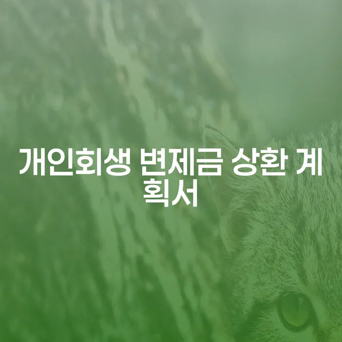 개인회생 변제금 상환 계획서 작성, 어떻게 해야 할까요?