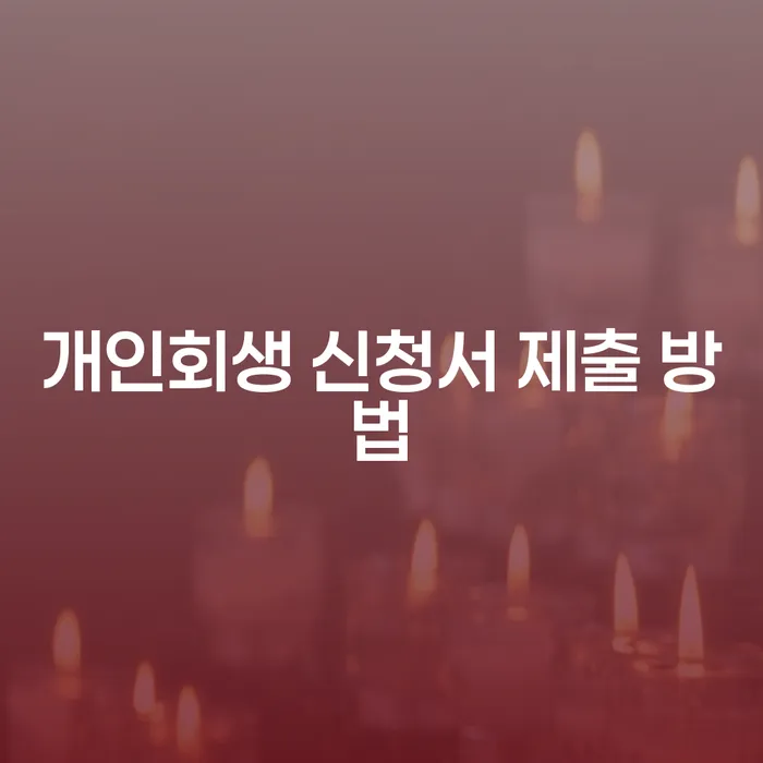 개인회생 신청서 제출 방법을 알아보시나요?